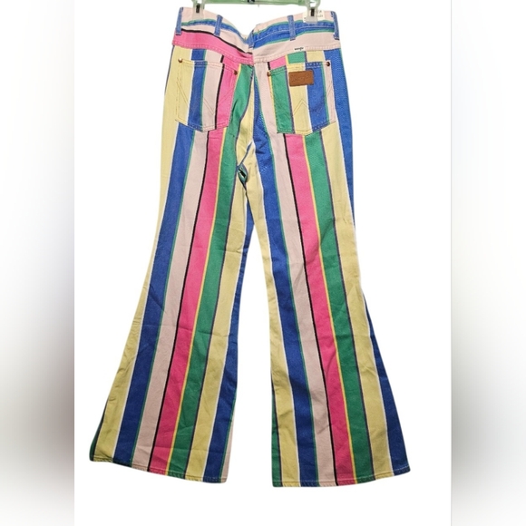 Wrangler Multicolor Wanderer High Rise Flare Striped NWT 30 Waist 34 Length - Picture 5 of 14